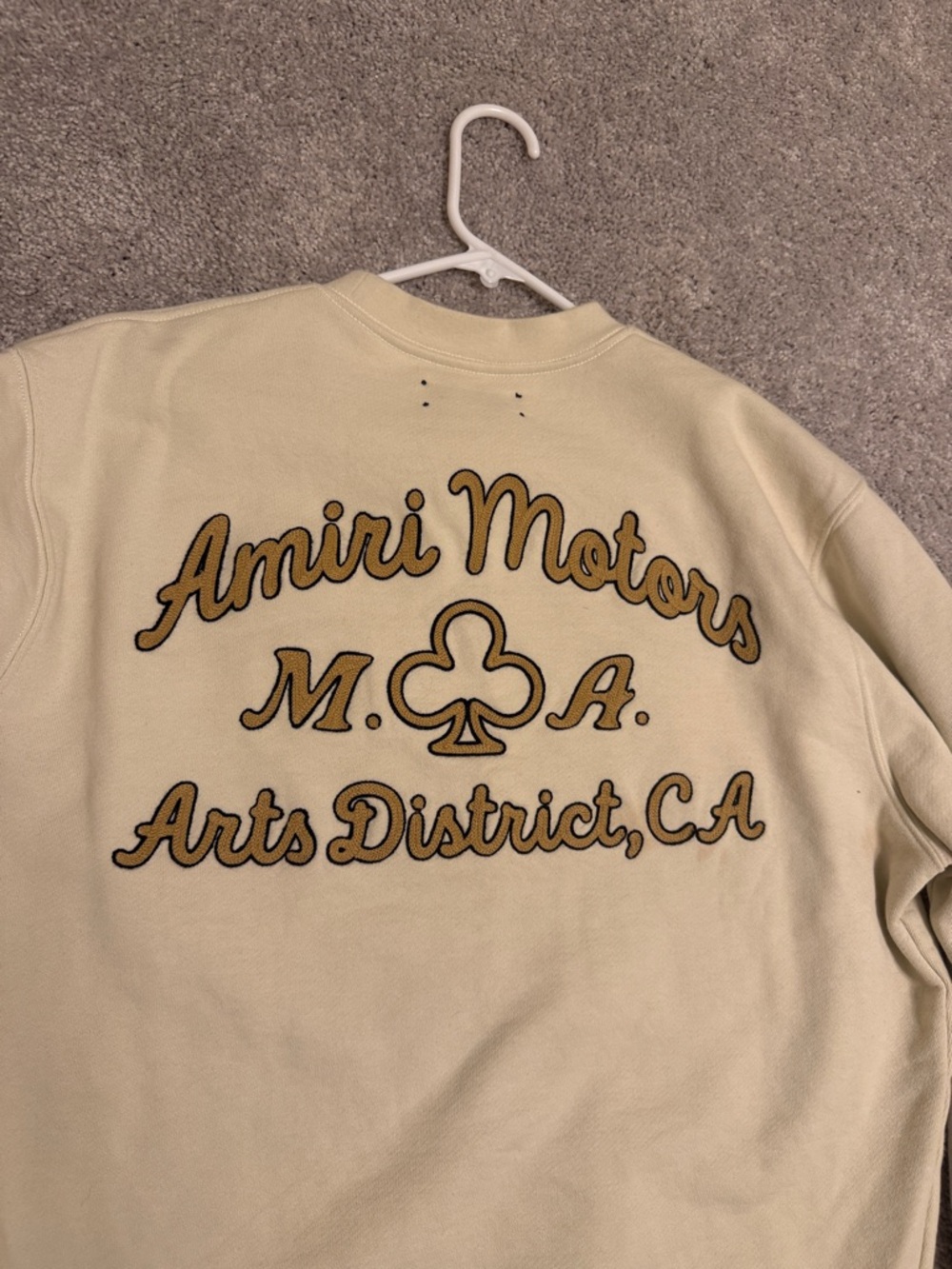 Amiri Cream Crewneck Sweatshirt with Amiri Motors Embroidery - Picture 8 of 15